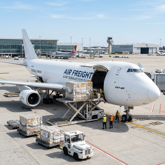 Cargo airplane loading